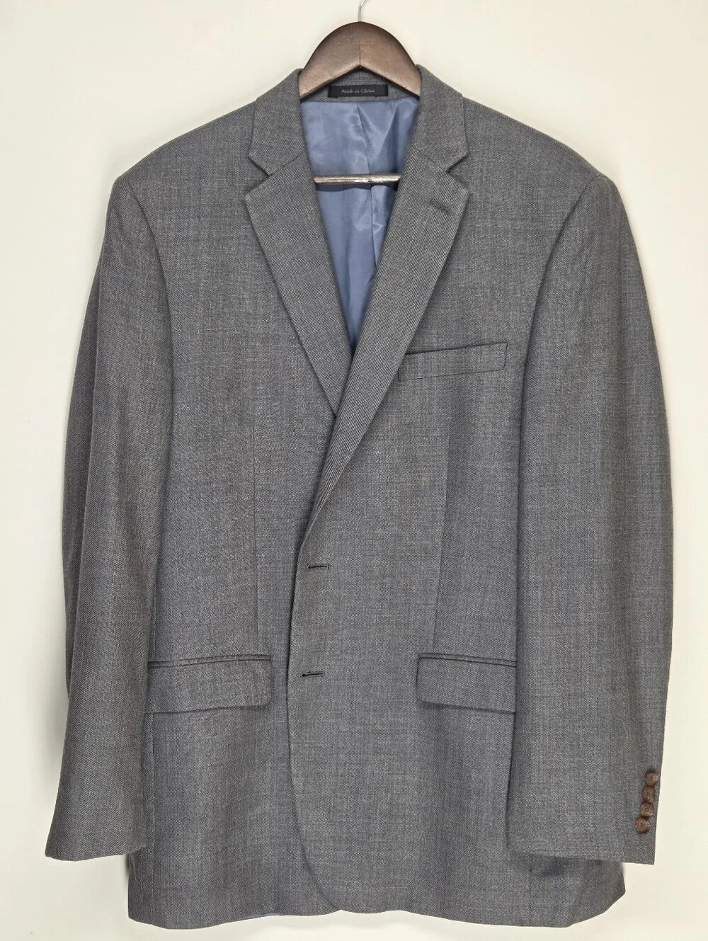 Lauren Ralph Lauren Mens 44L Blue Gray Silk Wool Blend Sport Coat Blazer
